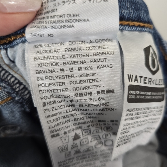 Levi's Wedgie Straight Jeans Button Fly Medium Wash Size 27 Distressed Raw Hem - Picture 8 of 9